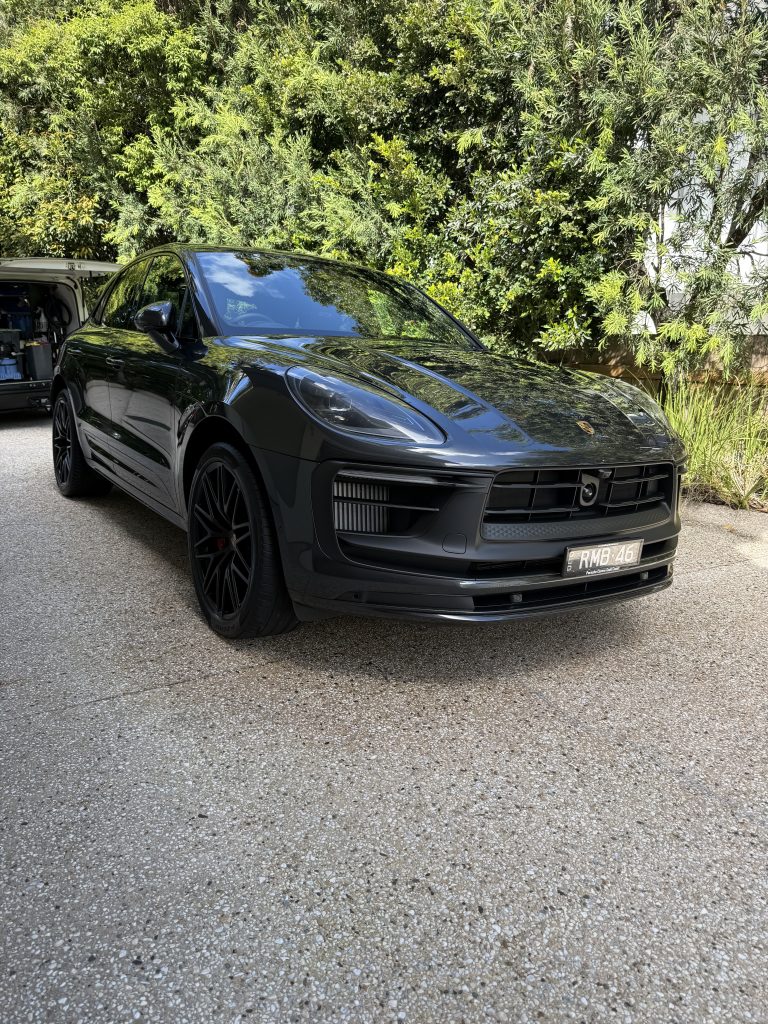 Black Porsche Macan after a detail